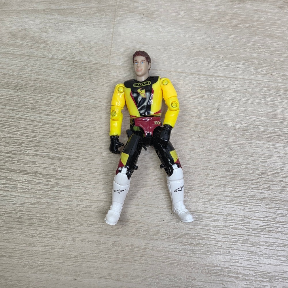 Suzuki Travis Pastrana #199 Motocross Action Figure 4 Inch Yellow Red Black Toy